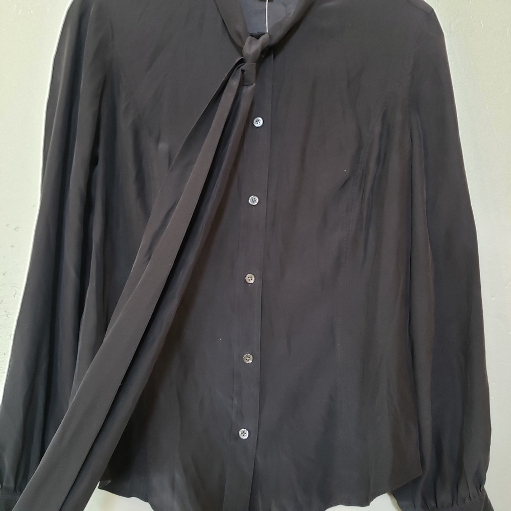 Lucky BLACK Silk Blouse - Picture 2 of 8